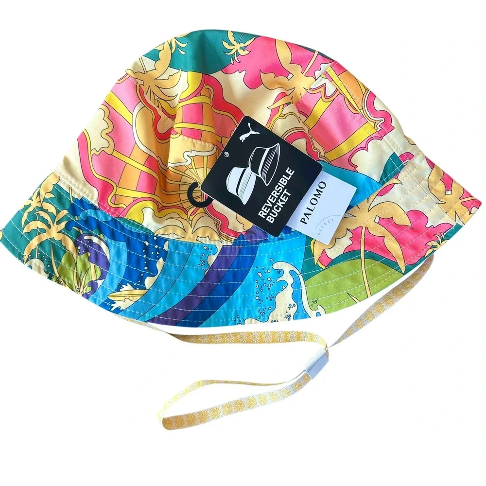 Puma X Palomo Reversible Bucket‎ Hat Large XL Retro Tropical Hawaiian Surfer NWT